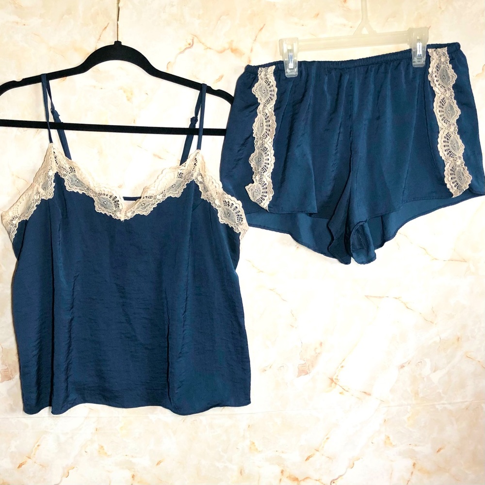 Camisole & Short set Summer Silky PJ set - Navy Blue